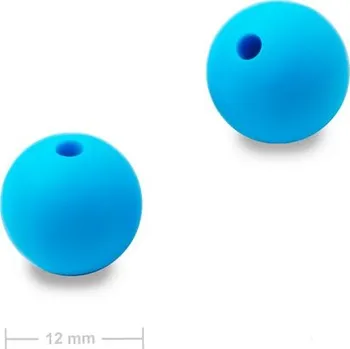 Dětské navlékací korálky Silikonové kulaté korálky 12 mm Sky Blue