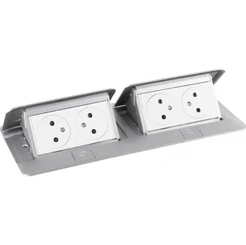 Elektrická zásuvka Legrand Výklopná elektrická zásuvka POP-UP dvojitá 4x230V / Hliník