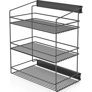 Šatní skříň Interex design Výsuvná trojpolička do šatníku s tlumením / Antracit