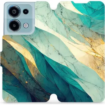 Pouzdro na mobilní telefon Flipové pouzdro Mobiwear - Xiaomi Redmi Note 13 Pro 4G / Poco M6 Pro 4G - VP37S Zlatavý a zelenkavý mramor (Knížkové flip pouzdro, obal, kryt na mobil Xiaomi Redmi Note 13 Pro 4G / Poco M6 Pro 4G - VP37S Zlatavý a zelenkavý mramor, materiál Umělá kůže + T