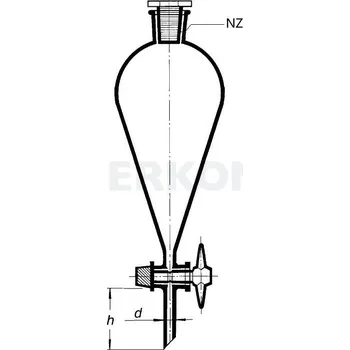 Nálevka dělicí hruškovitá dle Squibba s PE zátkou a PTFE kohoutem, SIMAX, Objem [ml]: 250, NZ: 29/32