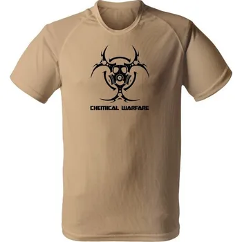 Pánské tričko Funkční tričko Biohazard Chemical Warfare - písková
