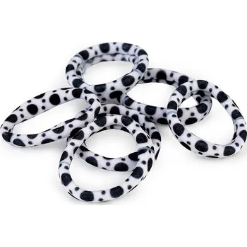 Gumičky do vlasů černé puntíky - 6ks