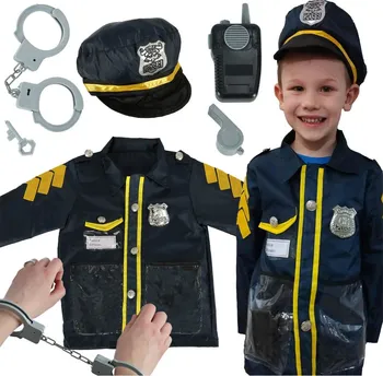 Karnevalový kostým KX4296 dětský karnevalový kostým policista s pouty