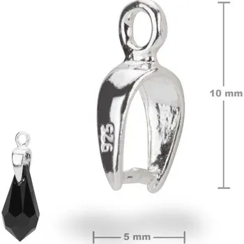 Materiál na výrobu šperku Stříbrná bižuterní šlupna 10 x 5 mm