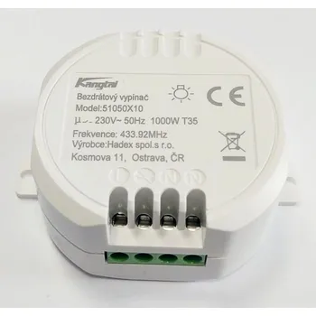 Stykač Bezdrátový vypínač Kangtai 51050, 433MHz do instalační krabice