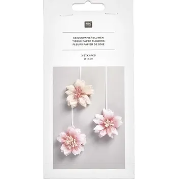 kreativní sada Rico Design Sada na výrobu 3 třešňových květů z hedvábného papíru