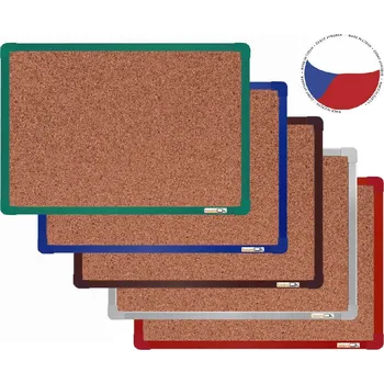 Kancelářský nábytek korková nástěnka 200x120cm barevný hlinikový rám - červená