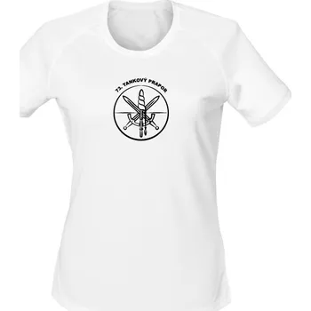 Dámské tričko Dámské funkční tričko 73. tankový prapor - bílá