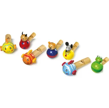 Dřevěná hračka Small Foot Sada dřevěná foukací píšťalka se zvířátky 7 ks