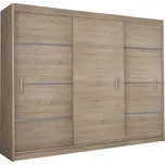 Tempo Kondela Skříň s posuvnými dveřmi, dub sonoma/šedá, MERINA 250