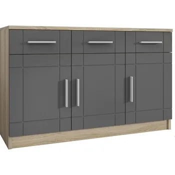 Komoda Komoda Paris 3F3S | 103,4 cm | sonoma/grafit MDF