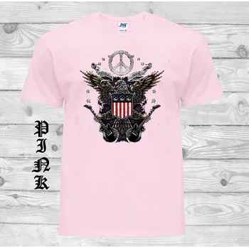 Chlapecké tričko detske-levne-bavlnene-tricko-potisk-hipie-rock Barva: Pink - růžová, velikost: 164