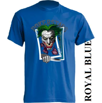 Chlapecké tričko detske-levne-bavlnene-tricko-potisk-joker-poker Barva: Royal blue - královsky modrá, velikost: 140