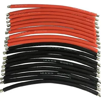 RC vybavení Kabel 14AWG 10cm - pár (černý, červený) - zapájené konce