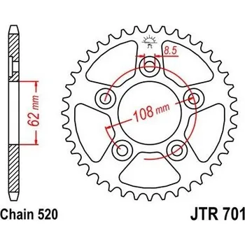 Řetězová sada pro motocykl Jt sprockets JTR 701-40 Cagiva/Aprilia
