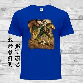 Dívčí tričko detske-levne-bavlnene-tricko-potisk-divoky-kun Barva: Royal blue - královsky modrá, velikost: 104