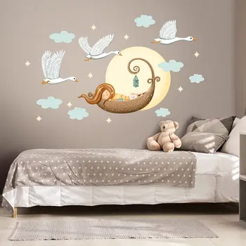 Samolepící dekorace Nálepky na zeď loďka s dívkou | Plotbase s.r.o. 120x70cm