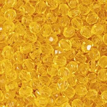 Dětské navlékací korálky Manumi české broušené korálky 4 mm Jonquil