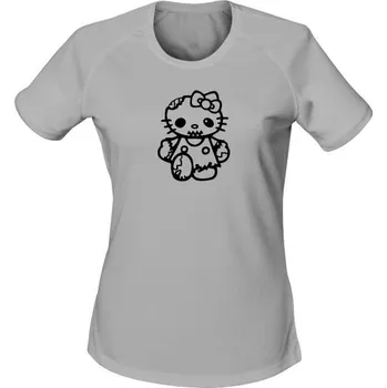 Dámské tričko Dámské funkční tričko Hello Kitty Zombie - světle šedá