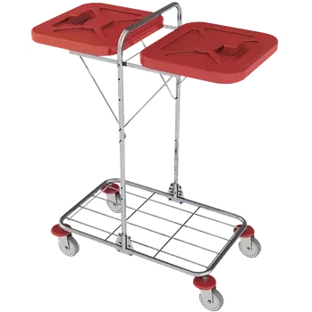 Odpadkový koš VK 120 - 2B vozík na třídění odpadu a prádla plast - VK - červený