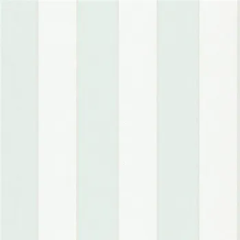 Tapeta Vliesové tapety pruhy mintovo-bílé s metalickou konturou 82312