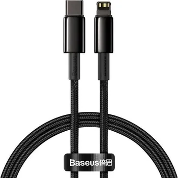 Datový kabel Rychlonabíjecí datový kabel Baseus Tungsten Gold 20W 1m USB-C na Lightning černý
