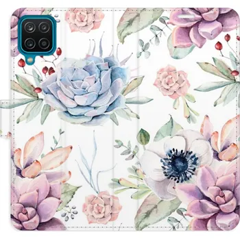 Pouzdro na mobilní telefon Flipové pouzdro iSaprio - Succulents Pattern - Samsung Galaxy A12