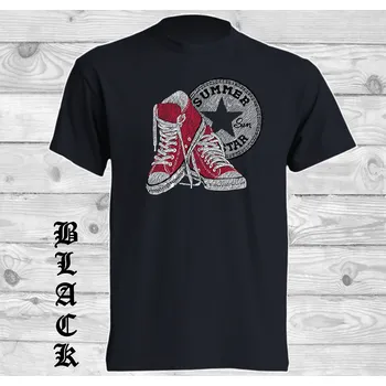 detske-bavlnene-levne-tricko-potisk-tenisky-srdce Barva: Black -černá, velikost: 140