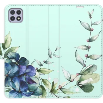 Pouzdro na mobilní telefon Flipové pouzdro iSaprio - Blue Flowers - Samsung Galaxy A22 5G