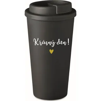 Termohrnek KRÁSNÝ DEN! - černý termohrnek 475 ml