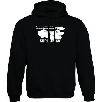 Pánská mikina Mikina s kapucí SRPEN 1968 - černá