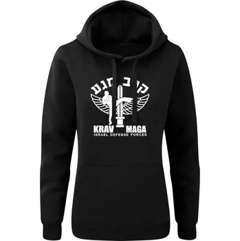 Dámská mikina Dámská mikina s kapucí IDF Krav Maga - černá