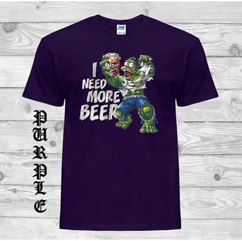 Chlapecké tričko detske-levne-bavlnene-tricko-potisk-Hulk-pivo Barva: Purple - purpurová, velikost: 164