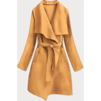 Dámský kabát Hořčicový dámský minimalistický kabát (747ART) odstíny žluté uni velikost