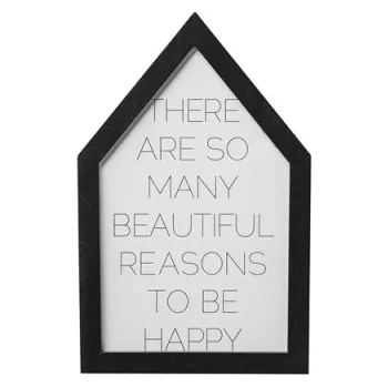 Rám na obraz Černý dřevěný rámeček Happy Home