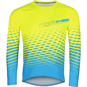 cyklistický dres dres FORCE MTB ANGLE dlouhý rukáv, fluo-modrý Velikost: XXL + Výměna dárku do konce ledna 2026