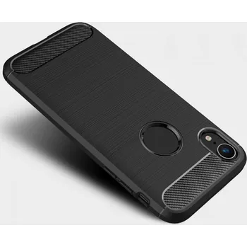Pouzdro na mobilní telefon Ochranný silikonový obal karbon pro Apple iPhone XR - černý