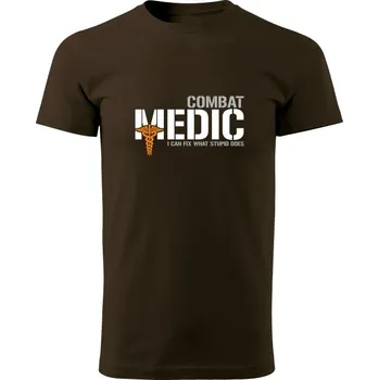 Pánské tričko Tričko Combat Medic - I can fix - hnědá
