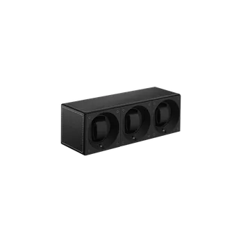 Natahovač hodinek SWISSKUBIK Triple SwissKubiK v černé kůži prošívanou bílou nití