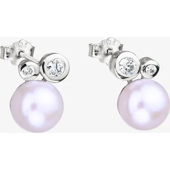 Šperk Stříbrné náušnice Mere s říčními perlami a kubickou zirkonií Preciosa