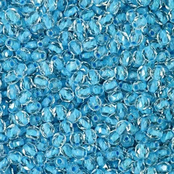 Dětské navlékací korálky Manumi české broušené korálky 3 mm Crystal Aqua Lined