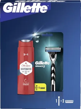 Kosmetická sada Gillette Mach3 holicí strojek + náhradní hlavice + Old Spice Whitewater sprchový gel 250 ml