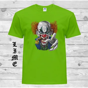 Chlapecké tričko detske-levne-bavlnene-tricko-potisk-zly-klaun Barva: Lime - limetková, velikost: 128