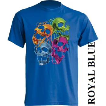 Chlapecké tričko detske-levne-bavlnene-tricko-potisk-vesele-lebky Barva: Royal blue - královsky modrá, velikost: 164