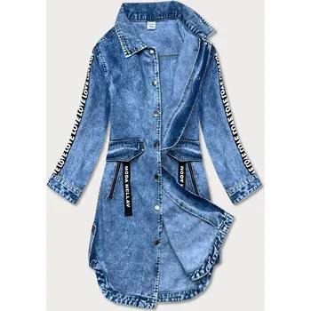 Světle modrá volná dámská džínová bunda/přehoz přes oblečení (POP5990-K) odstíny modré S (36)