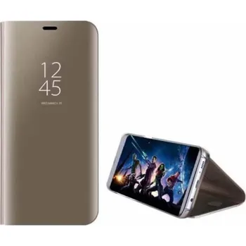 Pouzdro na mobilní telefon Zrcadlový plastový flip obal pro Honor 9X - zlatý