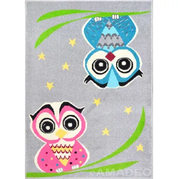 Koberec Agnella Dětský kusový koberec Funky Top Owl - šedý - 133x180cm