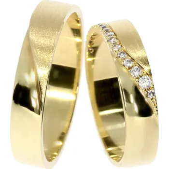 Prsten Zlatnictví Helios Zlaté snubní prsteny L-136 Kameny: Se Zirkony