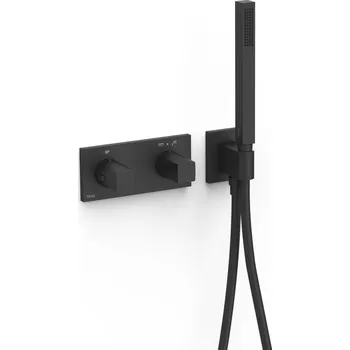 Sprchový set Tres Block System Termostatický sprchový set s podomítkovou baterií, 2-cestný, černá, 30725201
